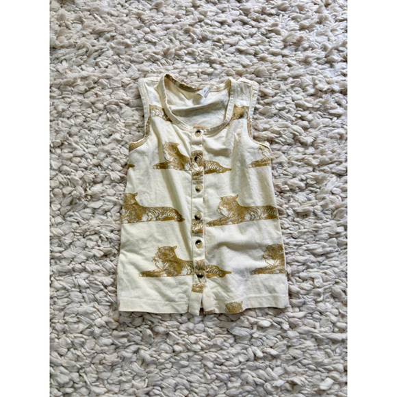 Girls or Boys Kate Quinn Tiger Print Tank Top Size 6Y Organic Cotton - Picture 1 of 5
